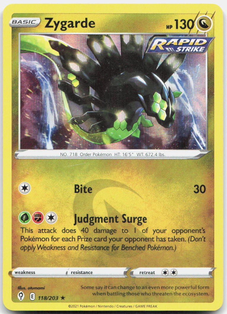 Zygarde 118/203 Holo Rare Evolving Skies Pokemon Near Mint