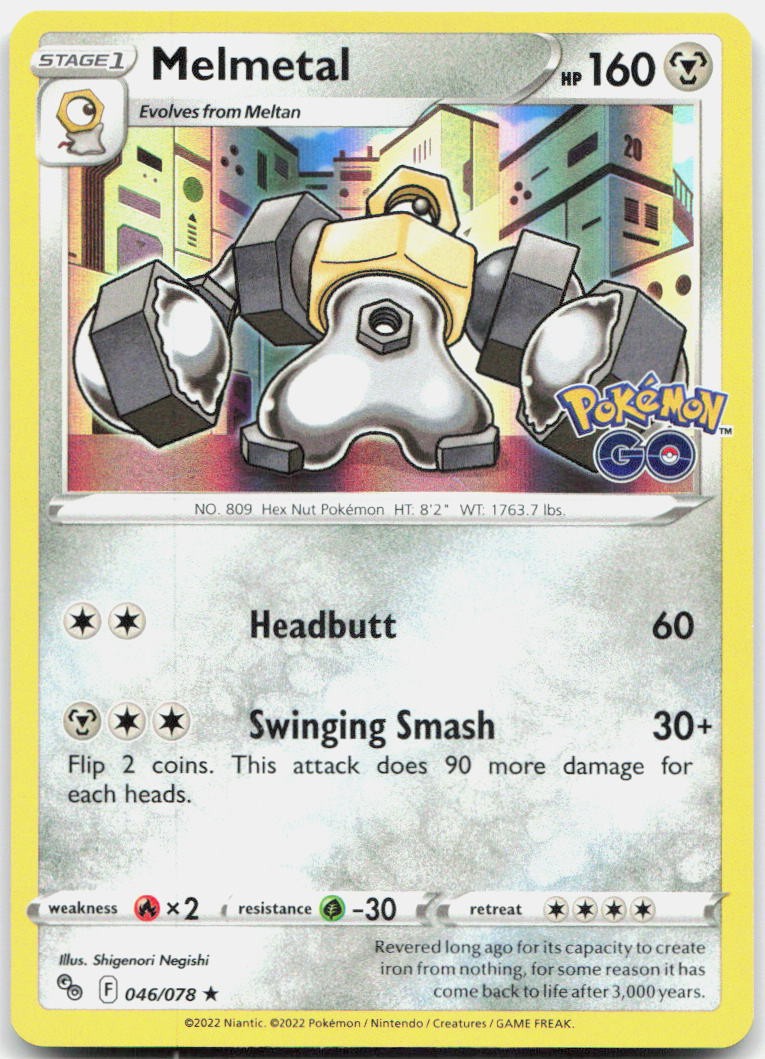 Melmetal 046/078 Holo Rare Pokemon GO Pokemon Near Mint