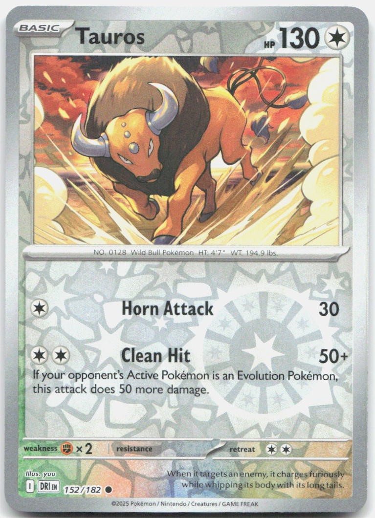Tauros Reverse Holo Common SV10: Destined Rivals 152/182 NM