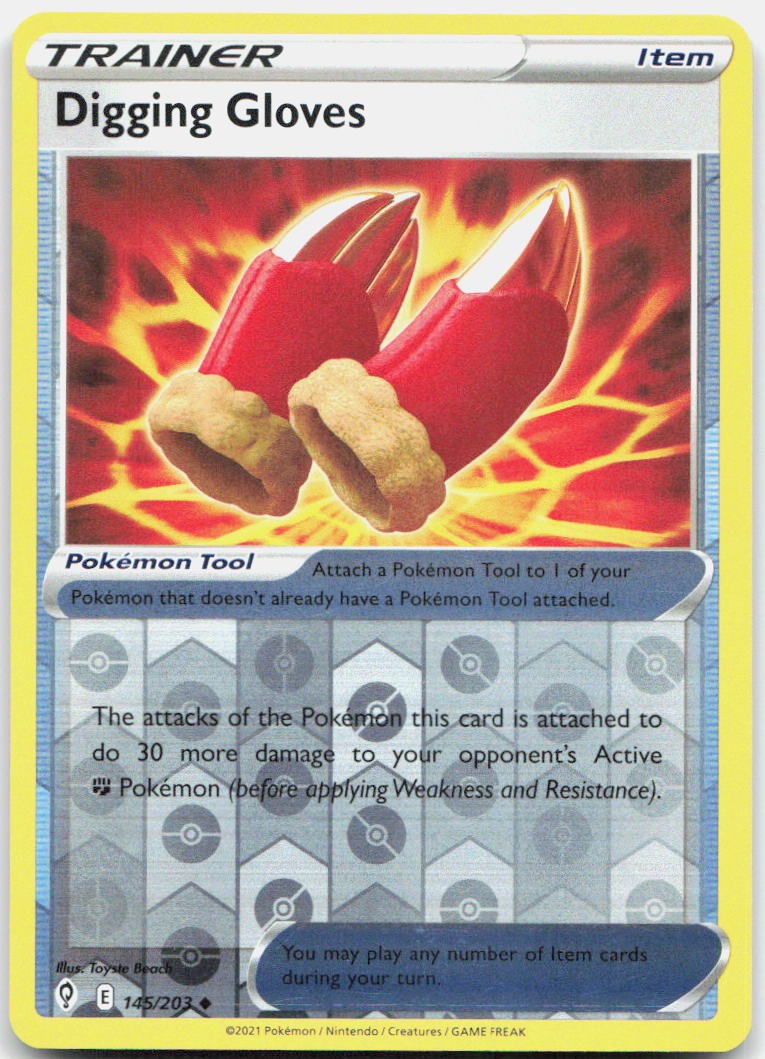 Digging Gloves Reverse Holo Uncommon SWSH07: Evolving Skies 145/203 NM