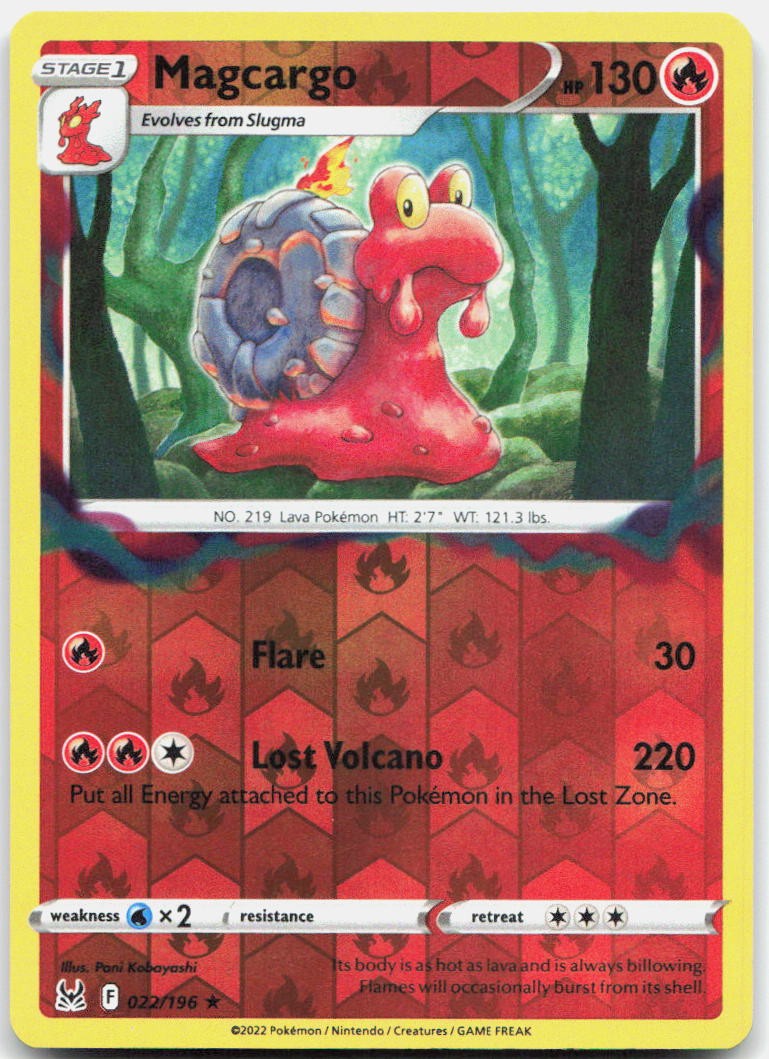 Magcargo Reverse Holo Rare SWSH11: Lost Origin 022/196 NM