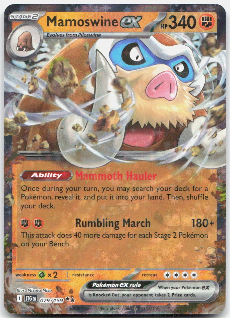 Mamoswine ex 079/159 Double Rare Journey Together Pokemon Holo Near Mint