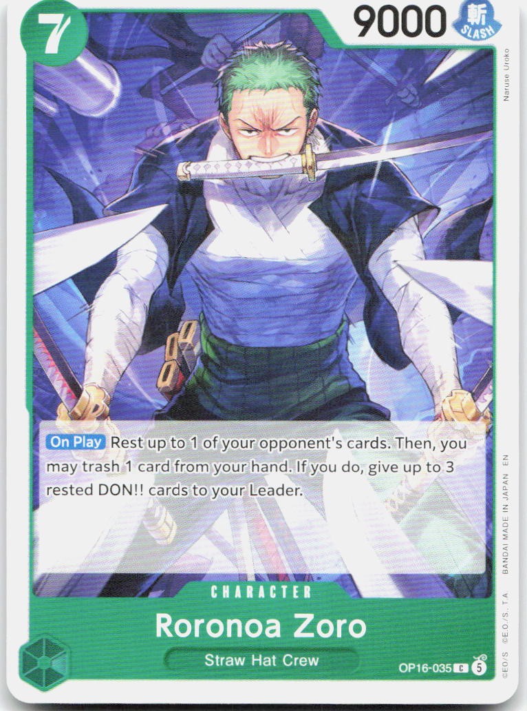 Roronoa Zoro (035) C The Time of Battle OP16-035 NM