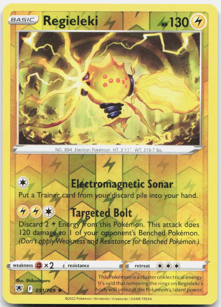 Regieleki 051/189 Rare Astral Radiance Pokemon Reverse Holo Lightly Played