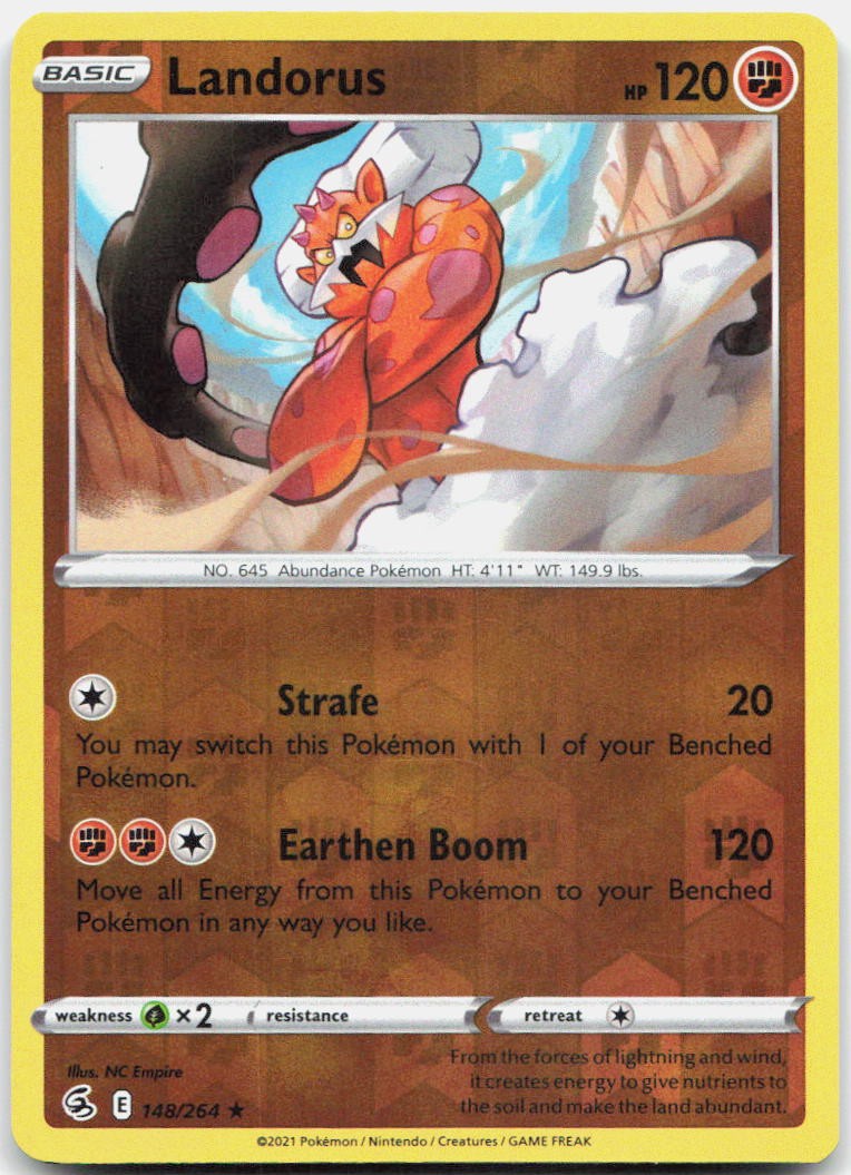 Landorus 148/264 Rare Fusion Strike Pokemon Reverse Holo Near Mint