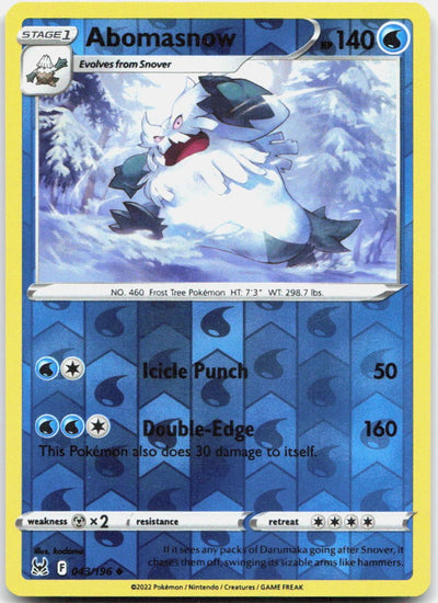 Abomasnow Reverse Holo Uncommon SWSH11: Lost Origin 043/196 NM