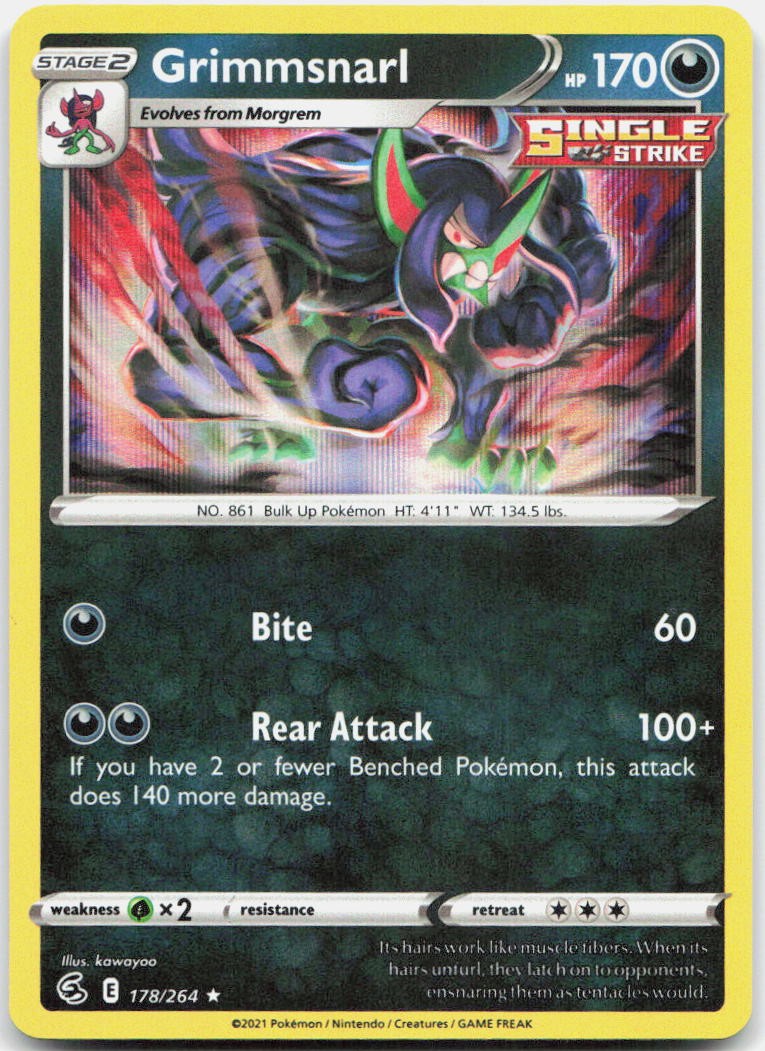 Grimmsnarl 178/264 Holo Rare Fusion Strike Pokemon Near Mint