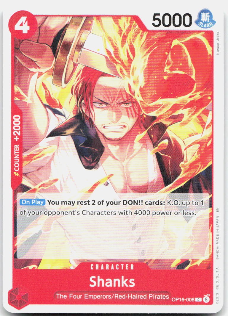 Shanks C The Time of Battle OP16-006 NM