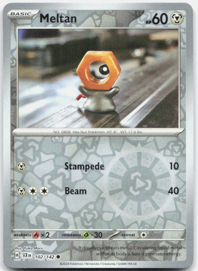 Meltan 102/142 Common Stellar Crown Pokemon Reverse Holo Near Mint