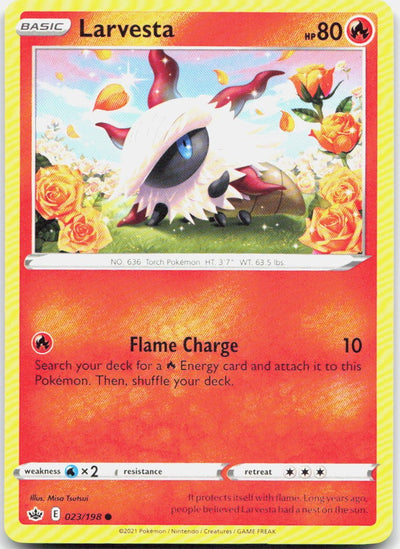 Larvesta 023/198 Common Chilling Reign Pokemon Near Mint