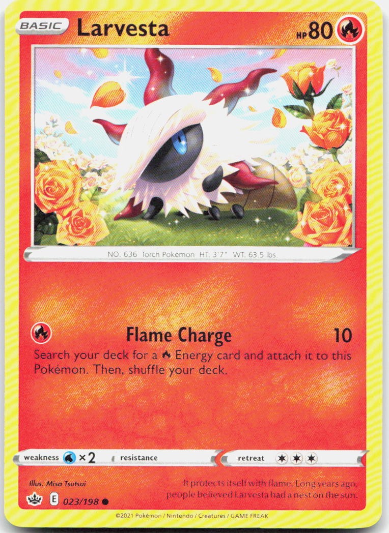 Larvesta 023/198 Common Chilling Reign Pokemon Near Mint