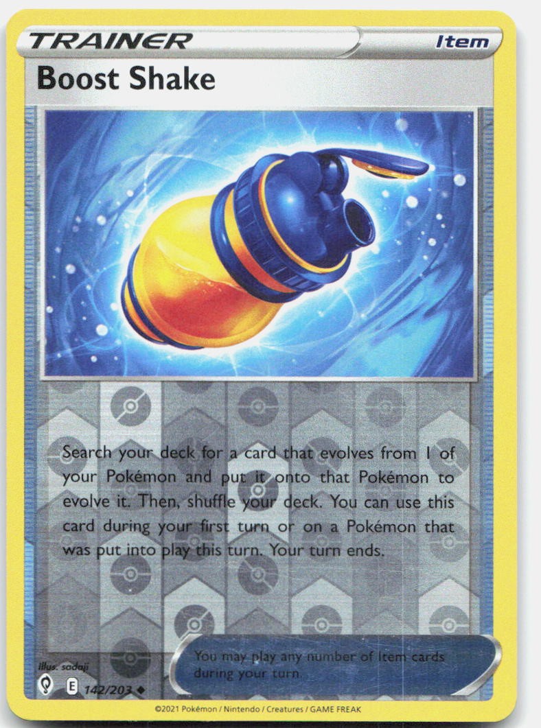 Boost Shake 142/203 Uncommon Evolving Skies Pokemon Reverse Holo Near Mint