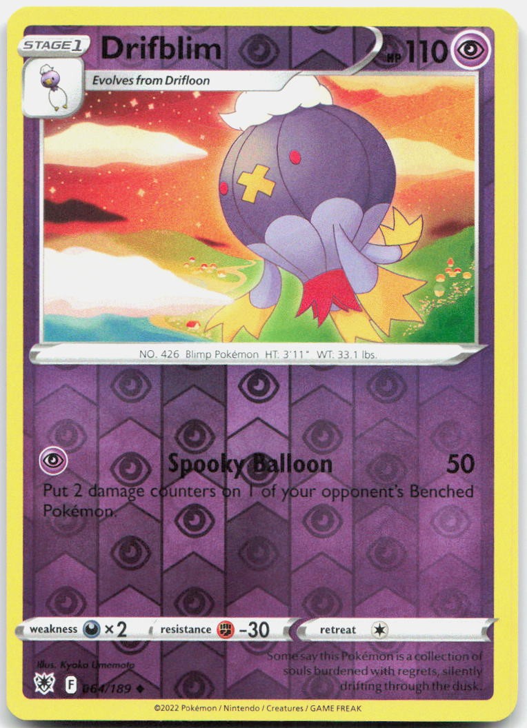 Drifblim Reverse Holo Uncommon SWSH10: Astral Radiance 064/189 NM