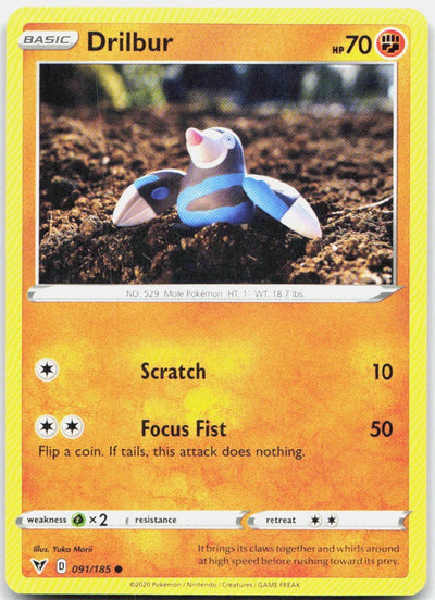 Drilbur 091/185 Common Vivid Voltage Pokemon Near Mint