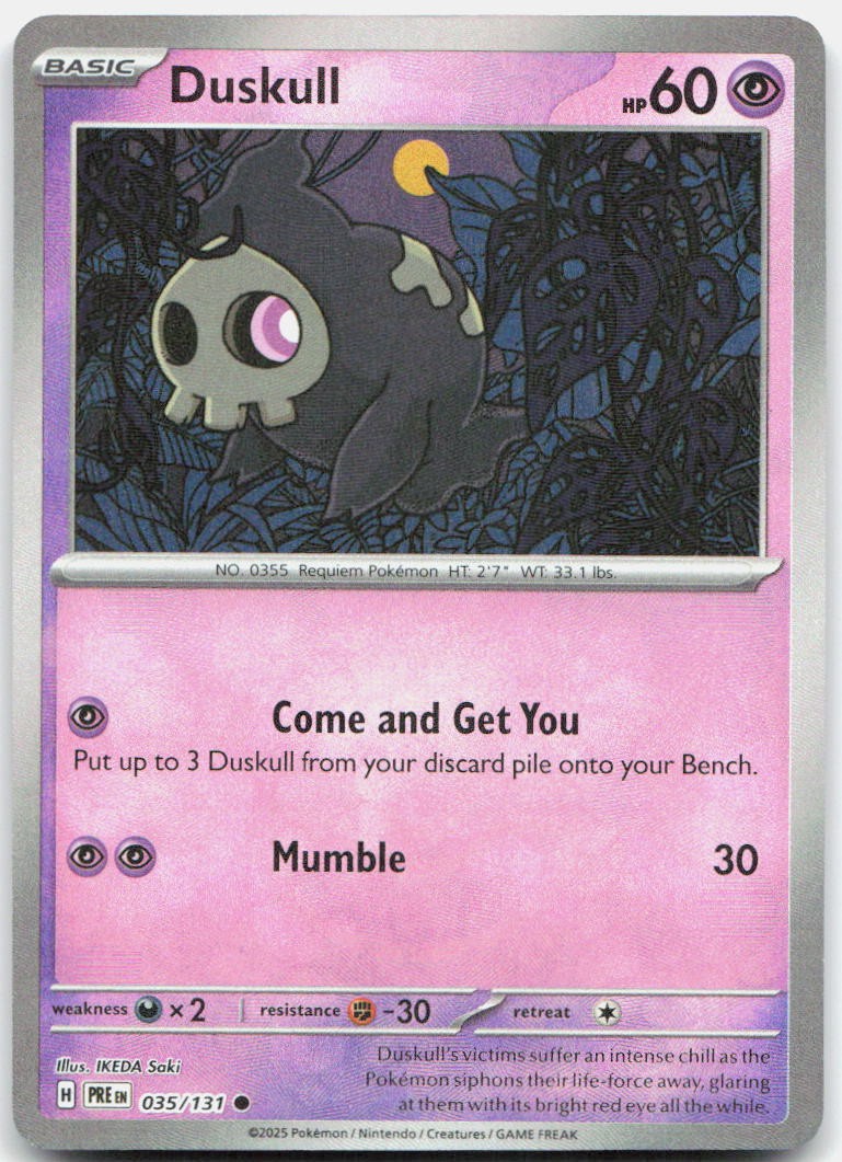 Duskull (Poke Ball Pattern) 035/131 Holo Common Prismatic Evolutions Pokemon NM
