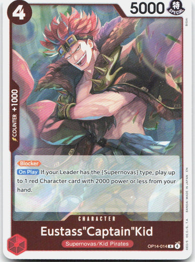 Eustass"Captain"Kid OP14-014 Rare The Azure Sea's Seven One Piece Foil Near Mint