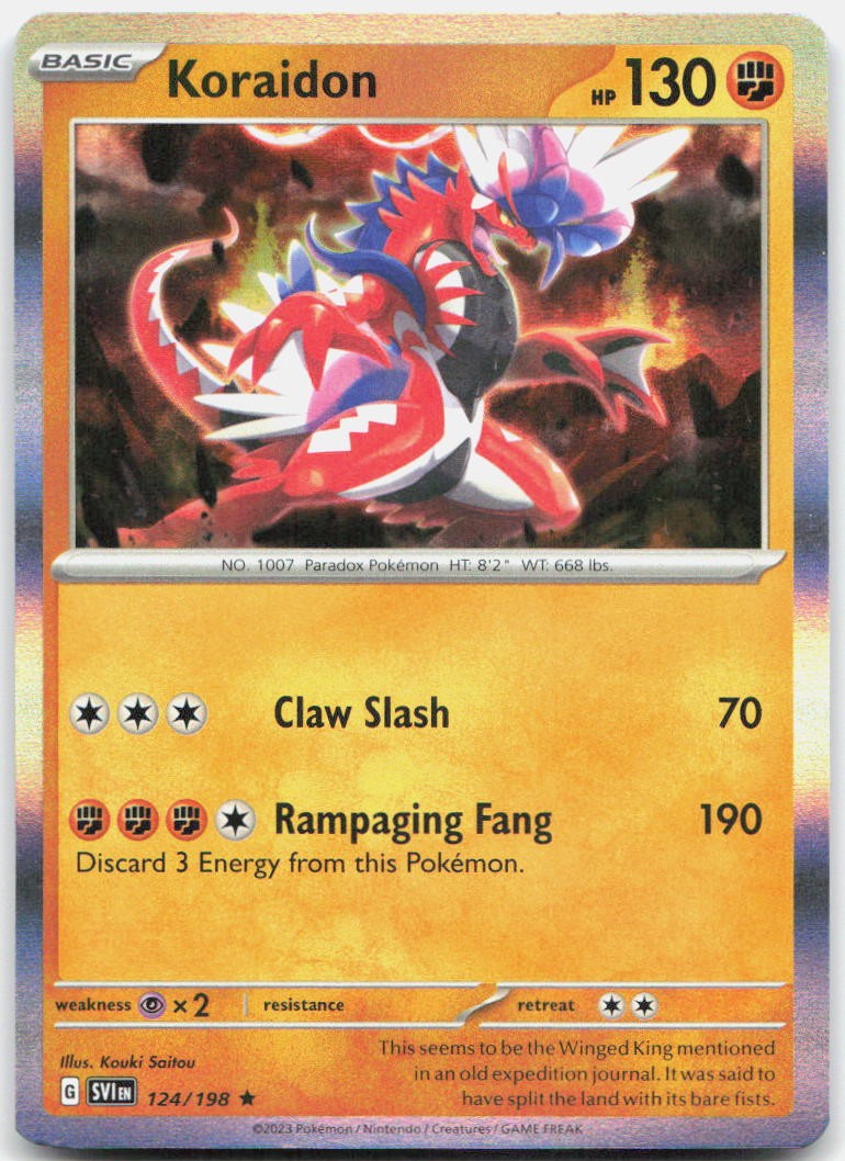 Koraidon 124/198 Rare Scarlet & Violet Pokemon Holo Near Mint