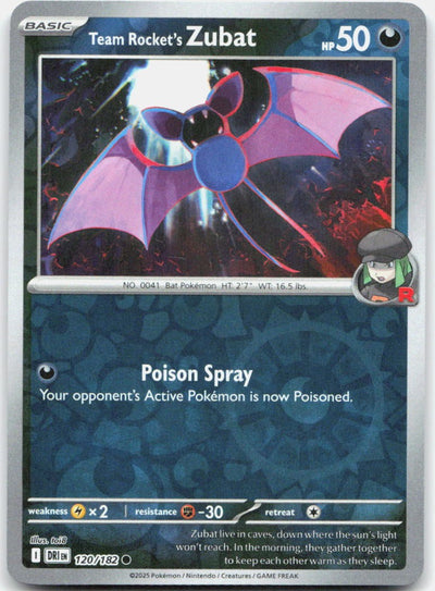 Team Rocket's Zubat 120/182 Common Destined Rivals Pokemon Reverse Holo NM