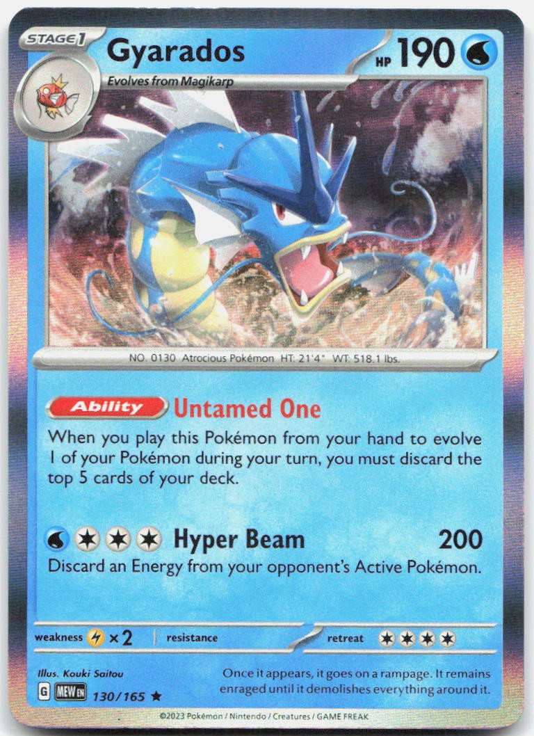 Gyarados 130/165 Rare 151 Pokemon Holo Near Mint