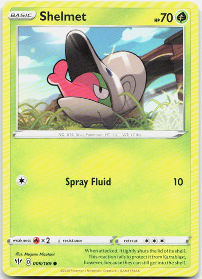 Shelmet 009/189 Common Darkness Ablaze Pokemon Near Mint