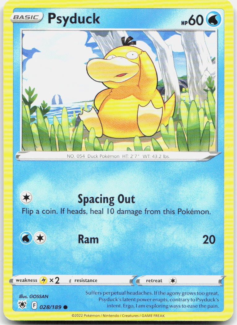 Psyduck 028/189 Common Astral Radiance Pokemon Near Mint