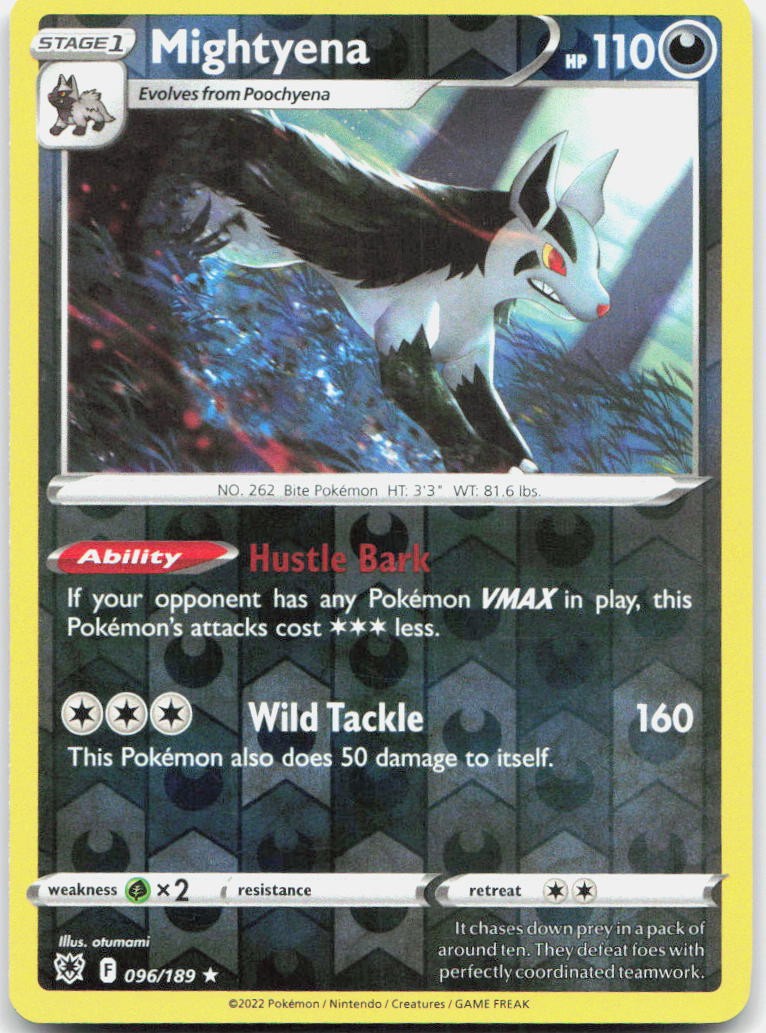 Mightyena 096/189 Rare Astral Radiance Pokemon Reverse Holo Near Mint