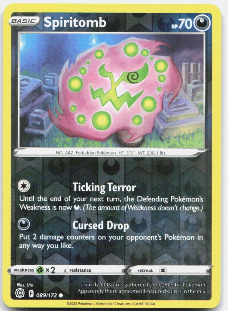 Spiritomb 089/172 Common Brilliant Stars Pokemon Reverse Holo Near Mint