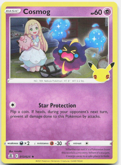 Cosmog 013/025 Rare Celebrations Pokemon Holo Near Mint