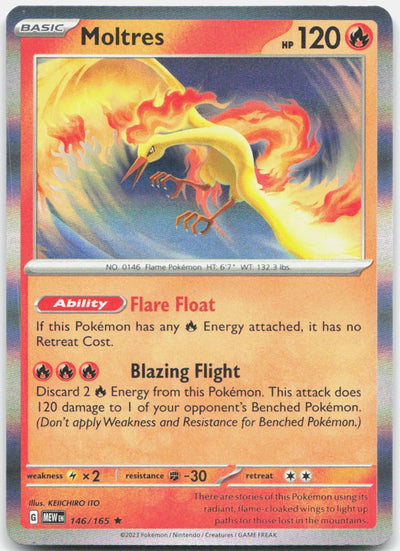 Moltres 146/165 Rare 151 Pokemon Holo Near Mint
