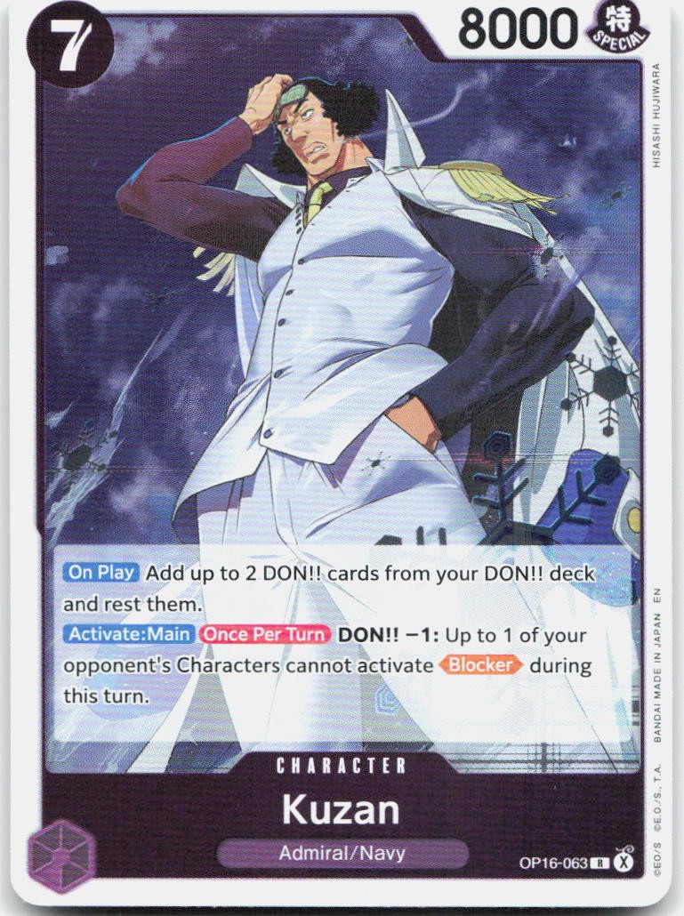 Kuzan OP16-063 Rare The Time of Battle One Piece Foil Near Mint