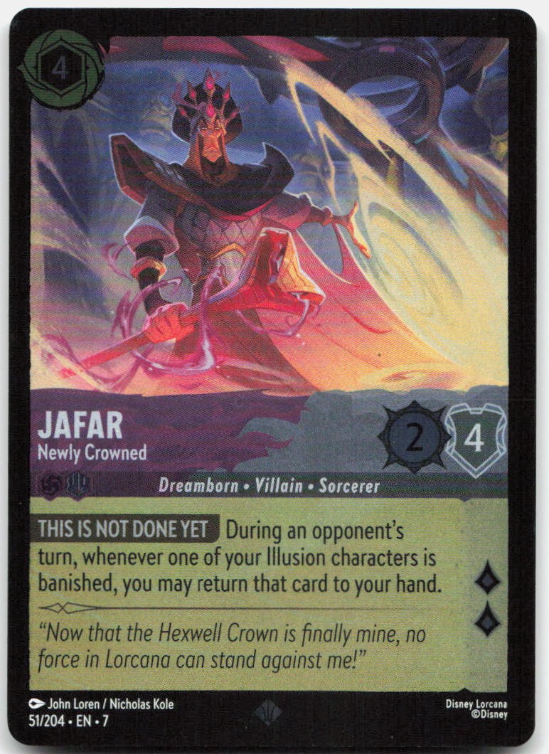 Jafar - Newly Crowned Cold Foil Super Rare Archazia's Island 51/204 NM
