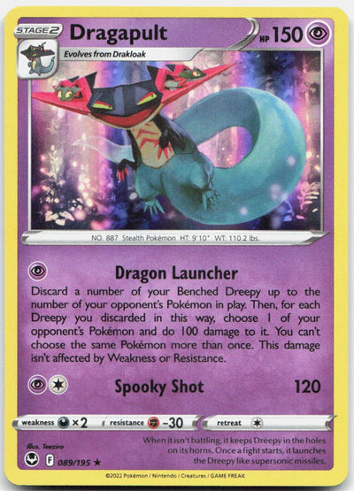 Dragapult 089/195 Holo Rare Silver Tempest Pokemon Near Mint