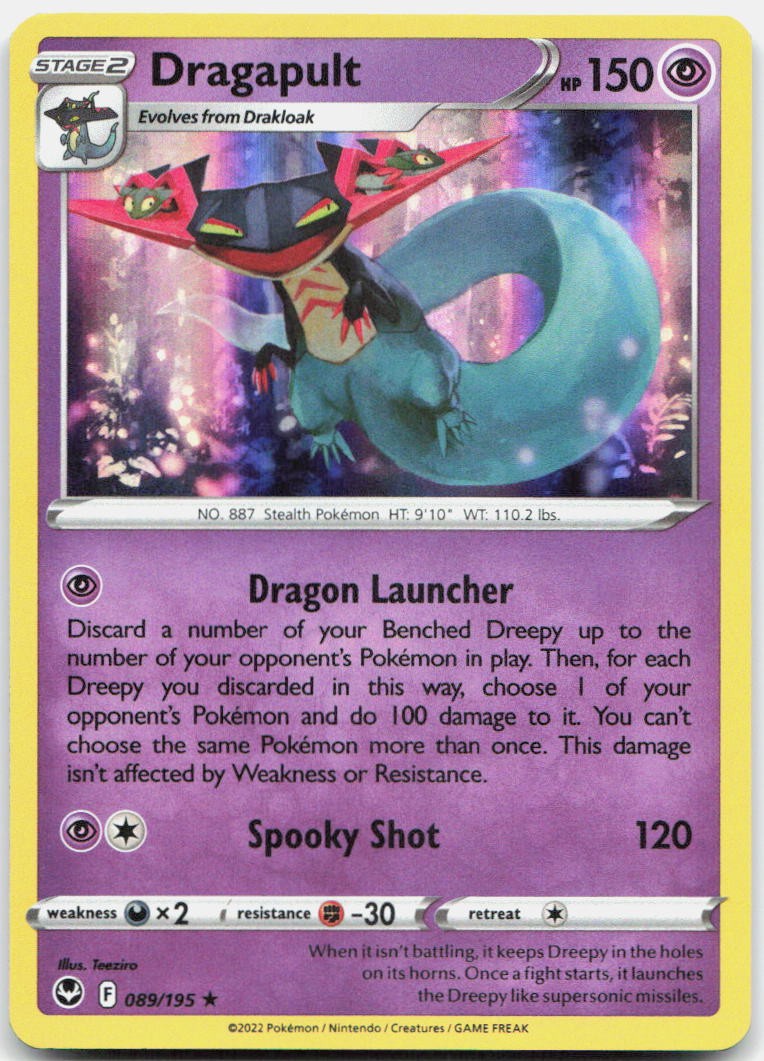 Dragapult 089/195 Holo Rare Silver Tempest Pokemon Near Mint