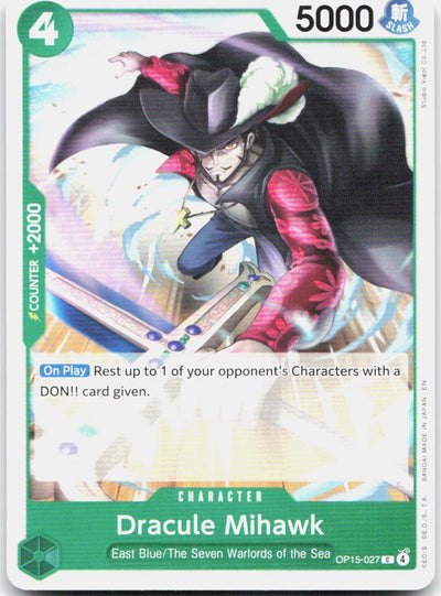 Dracule Mihawk C Adventure on Kami's Island OP15-027 NM