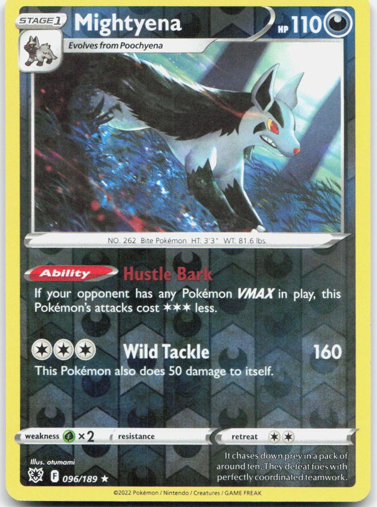 Mightyena 096/189 Rare Astral Radiance Pokemon Reverse Holo Near Mint