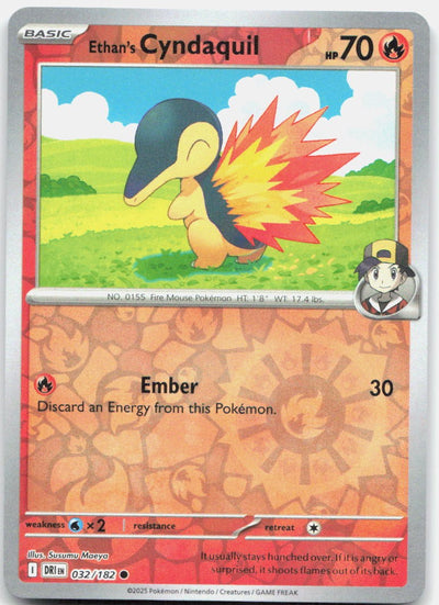 Ethan's Cyndaquil 032/182 Common Destined Rivals Pokemon Near Mint