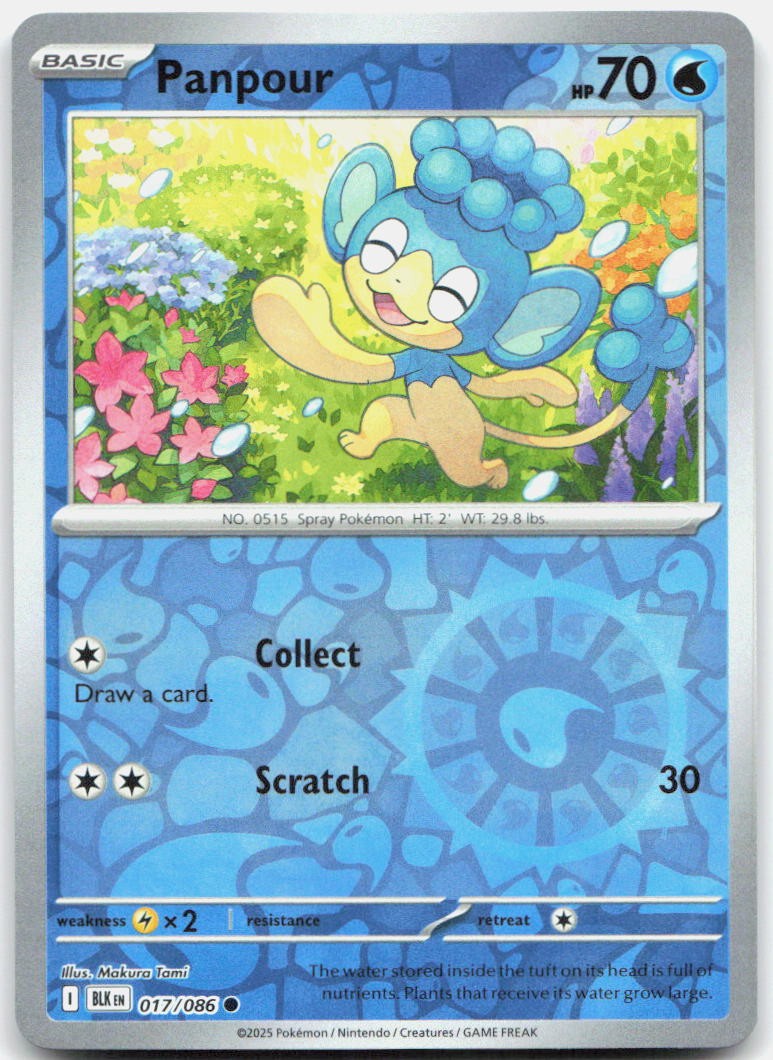 Panpour Reverse Holo Common SV: Black Bolt 017/086 NM