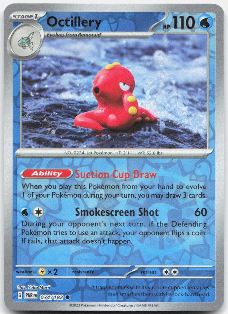 Octillery 034/182 Common Paradox Rift Pokemon Reverse Holo Near Mint