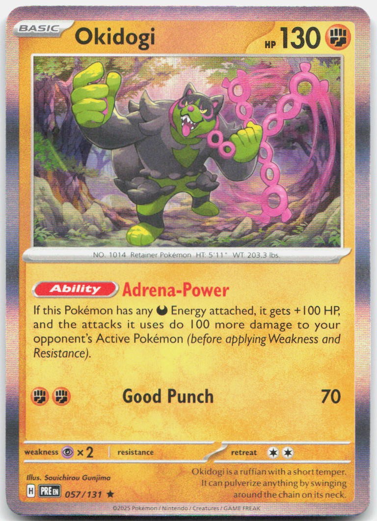 Okidogi 057/131 Holo Rare Prismatic Evolutions Pokemon Near Mint