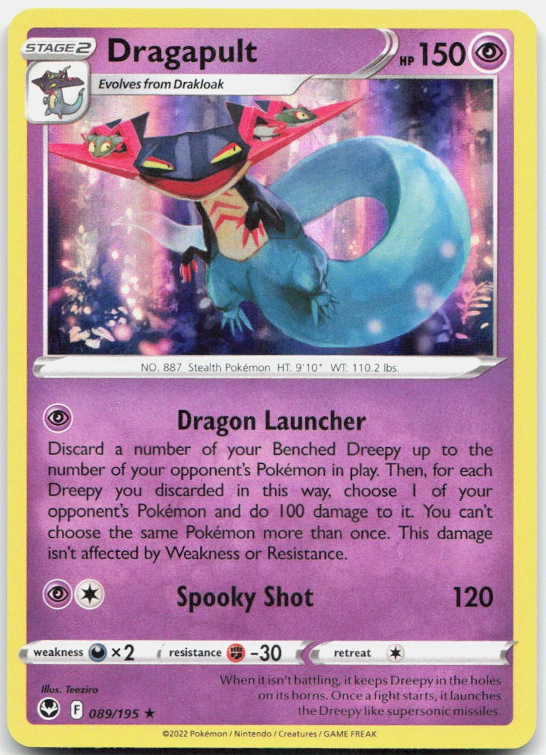 Dragapult 089/195 Holo Rare Silver Tempest Pokemon Near Mint