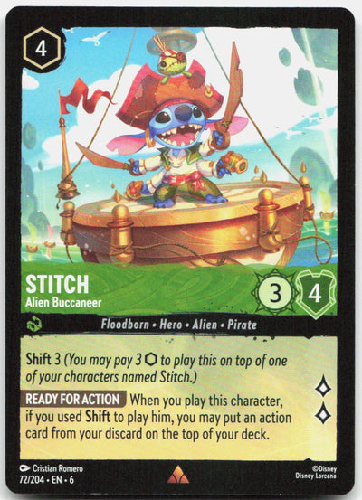Stitch - Alien Buccaneer Rare Azurite Sea 72/204 NM