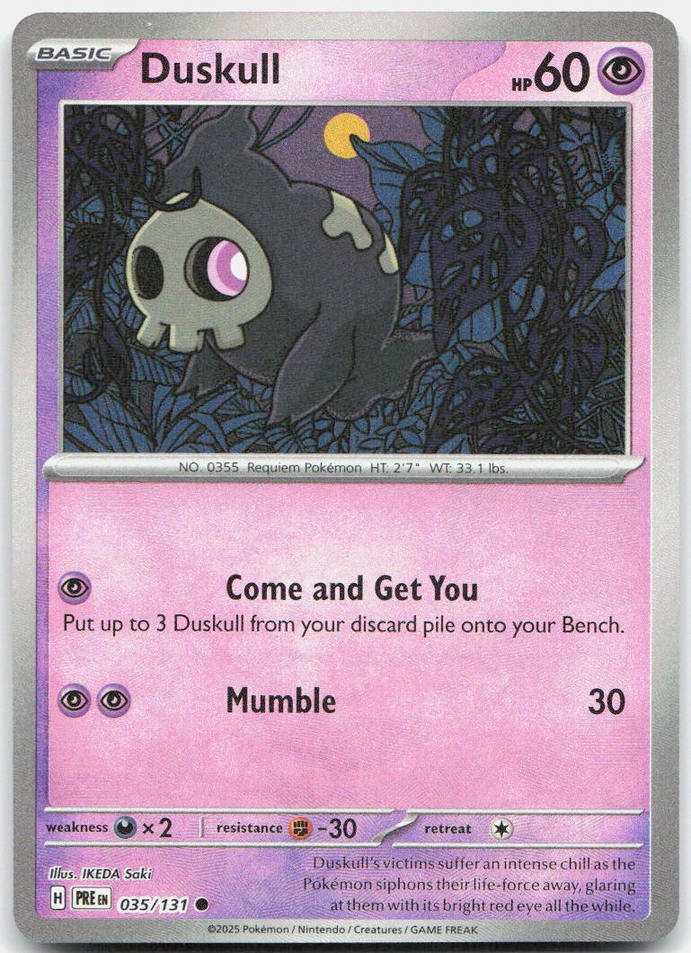 Duskull (Poke Ball Pattern) 035/131 Holo Common Prismatic Evolutions Pokemon NM