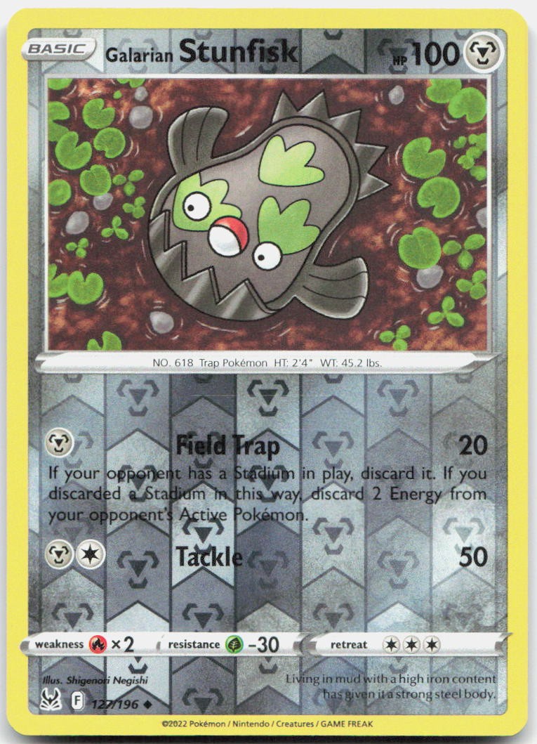 Galarian Stunfisk Reverse Holo Uncommon SWSH11: Lost Origin 127/196 NM