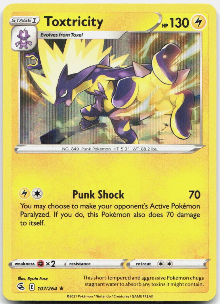 Toxtricity 107/264 Holo Rare Fusion Strike Pokemon Near Mint