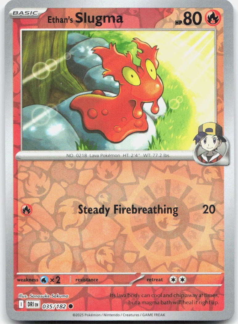 Ethan's Slugma 035/182 Common Destined Rivals Pokemon Reverse Holo Near Mint