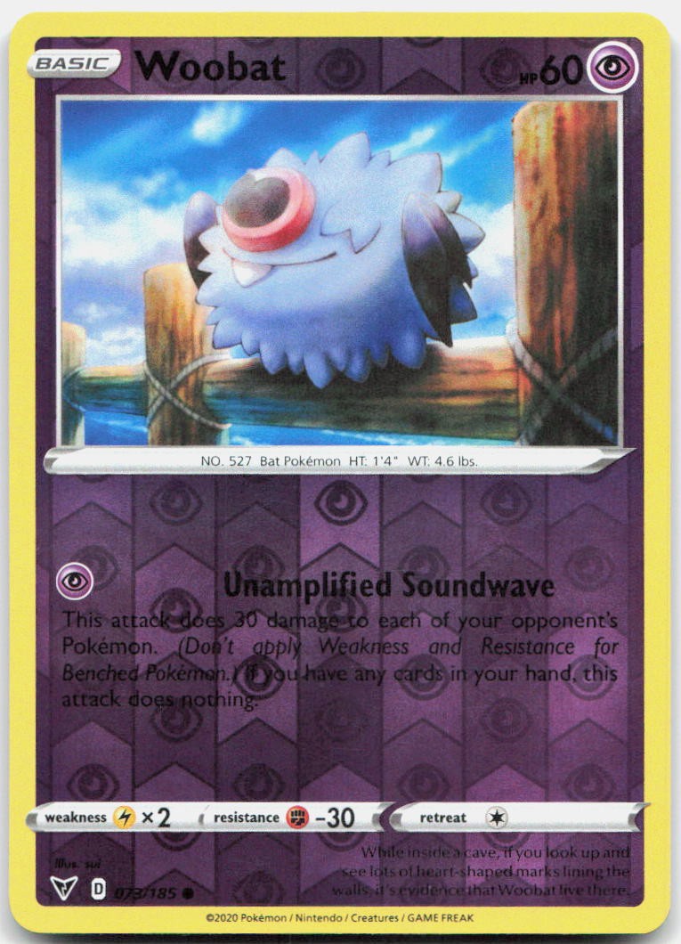 Woobat Reverse Holo Common SWSH04: Vivid Voltage 073/185 NM