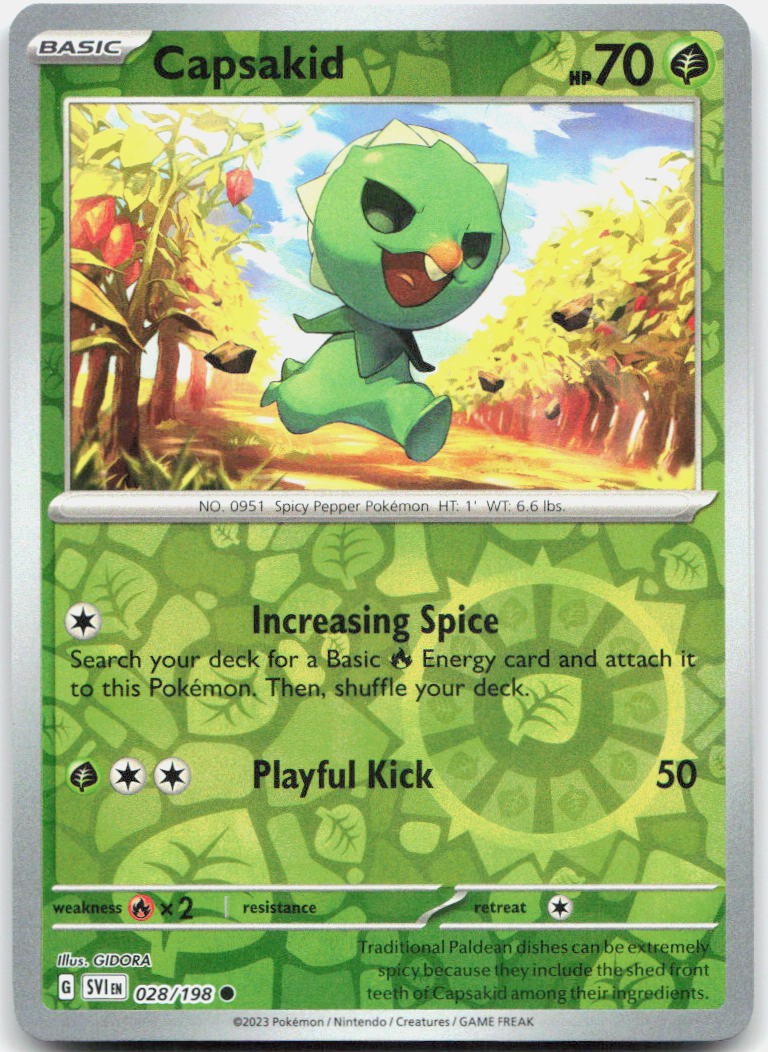 Capsakid Reverse Holo Common SV01: Scarlet & Violet Base Set 028/198 NM