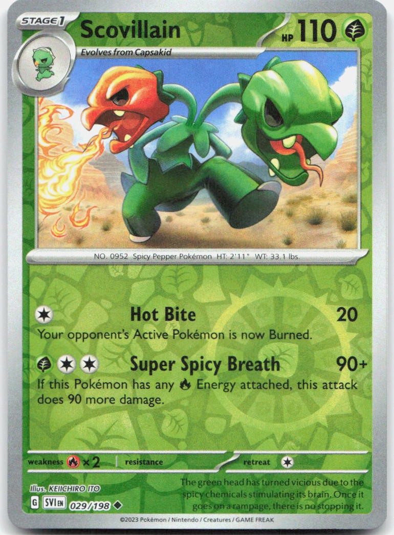 Scovillain Reverse Holo Uncommon SV01: Scarlet & Violet Base Set 029/198 NM