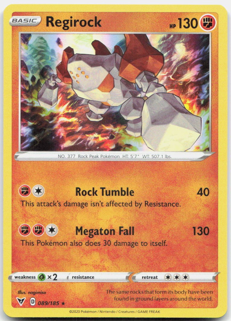 Regirock 089/185 Holo Rare Vivid Voltage Pokemon Near Mint