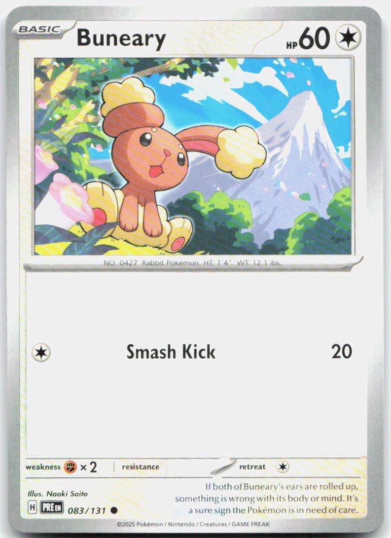 Buneary 083/131 Common Prismatic Evolutions Pokemon Near Mint